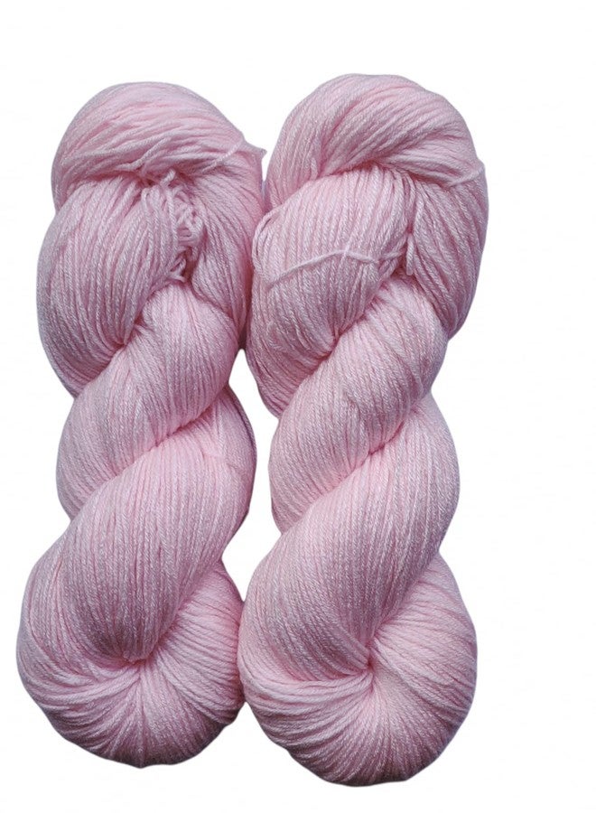NTGS Vardhman Brilon Hand Knitting Wool/Art Craft Soft Fingering Crochet Hook Yarn, Needle Acrylic Knitting Yarn Thread Dyed, Pink-200 gm - Image 1